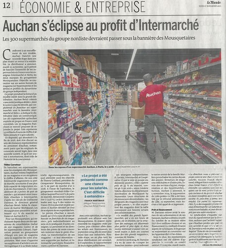 Article Le Monde -Auchan Intermarché